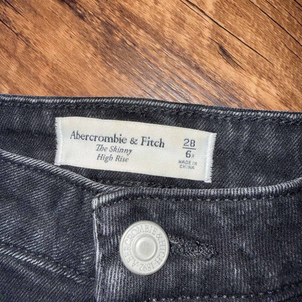 Abercrombie & Fitch The Skinny High Rise Curve Love Black Jeans Women's Size 6 - Picture 5 of 9